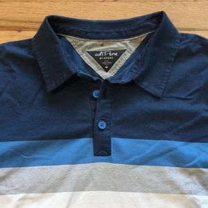 🏌🏽‍♂️Adidas AdiPure Blue Striped Golf Polo Med